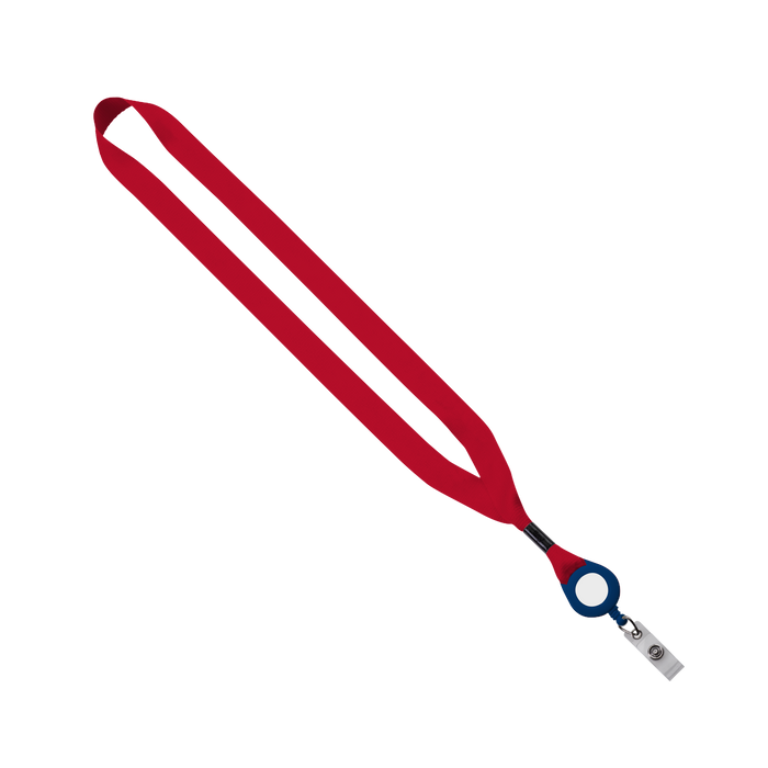 Red/Royal 3/4" Lanyard with Retractable Badge Reel