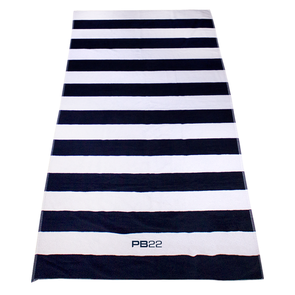 striped beach towels,  embroidery, 
