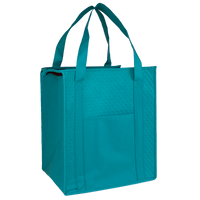 Teal Insulated Tote with Pocket Thumb