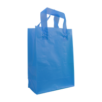 Blue Small Frosted Plastic Shopper Thumb