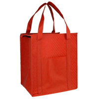 Red Insulated Tote with Pocket Thumb