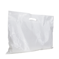 White Extra Wide Recyclable Die Cut Plastic Bag Thumb