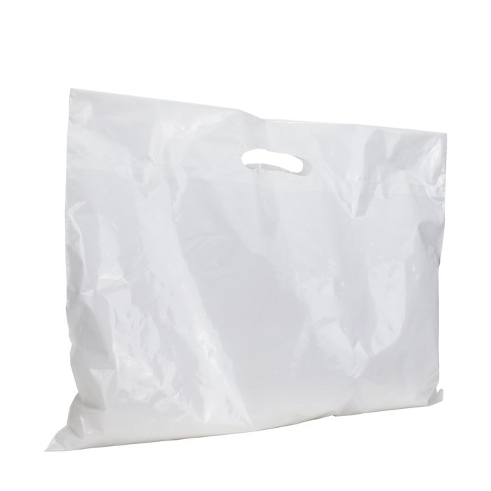 White Extra Wide Recyclable Die Cut Plastic Bag