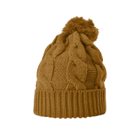 Camel Cable Knit Beanie Thumb