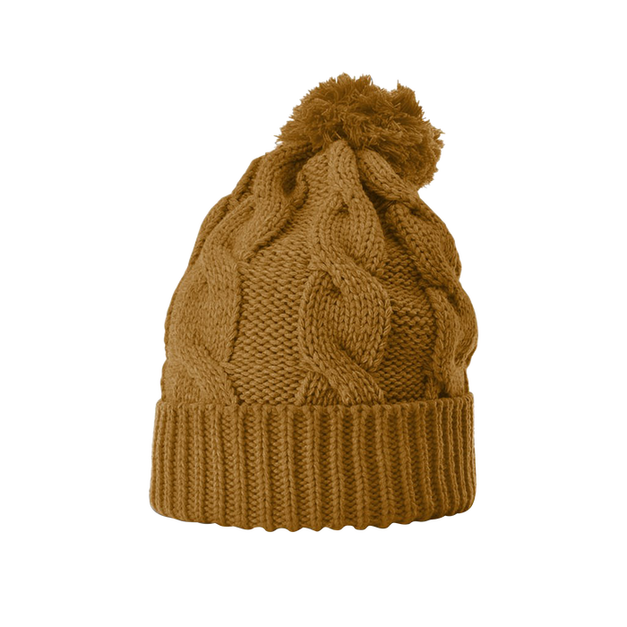 Camel Cable Knit Beanie