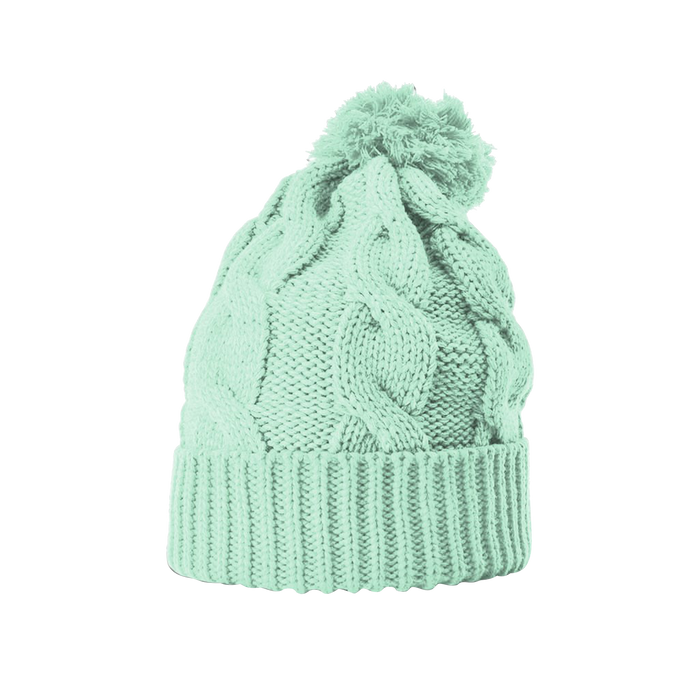 Seafoam Cable Knit Beanie