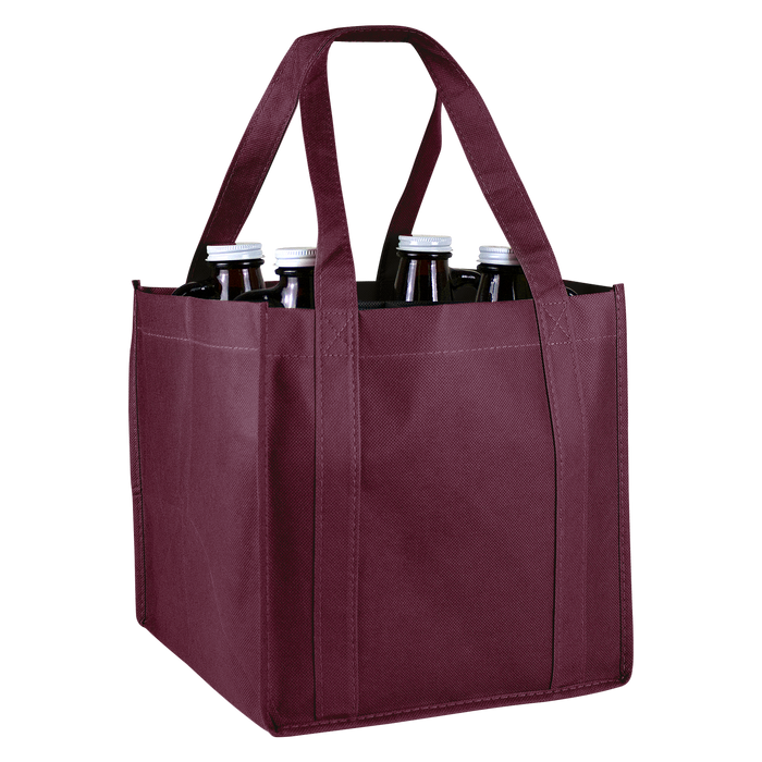 Burgundy 4-Bottle Growler Tote