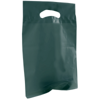 Hunter Green Small Recyclable Die Cut Plastic Bag Thumb