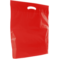 Red Large Eco-Friendly Die Cut Plastic Bag Thumb