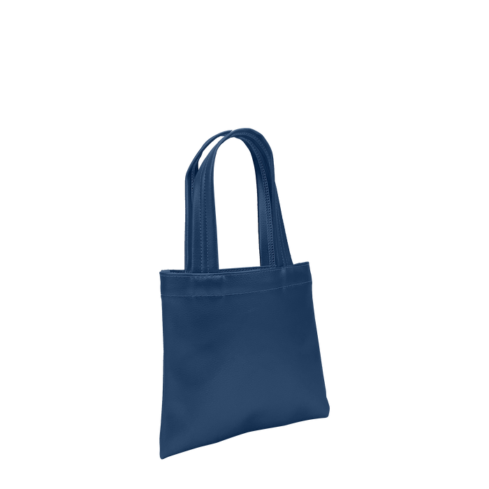 Navy Blue Small Vegan Leather Tote Bag