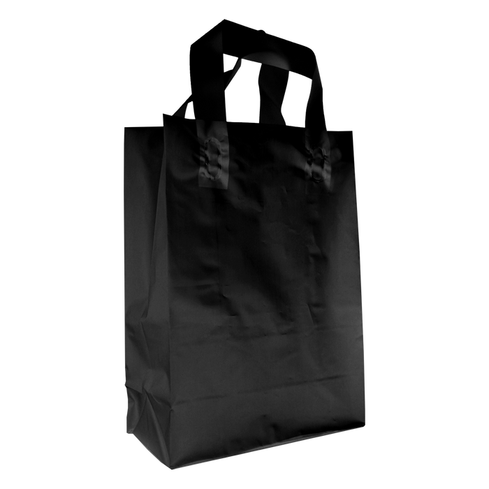 Black Medium Frosted Plastic Shopper