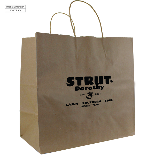 take-out bags,  paper bags, 