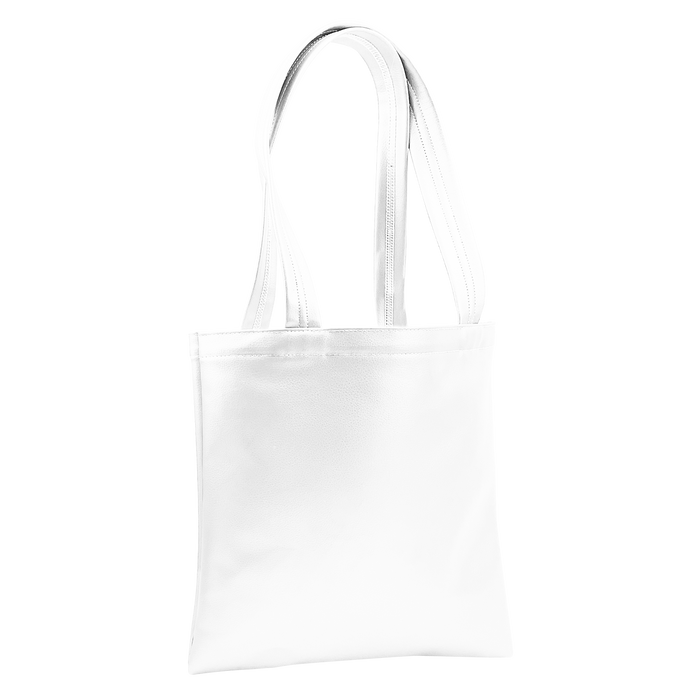White Large Vegan Leather Tote Bag