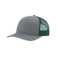 Heather Grey/Dark Green Richardson Trucker Snapback Hat Thumb