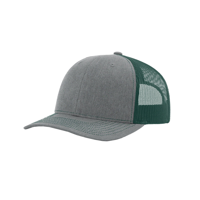 Heather Grey/Dark Green Richardson Trucker Snapback Hat