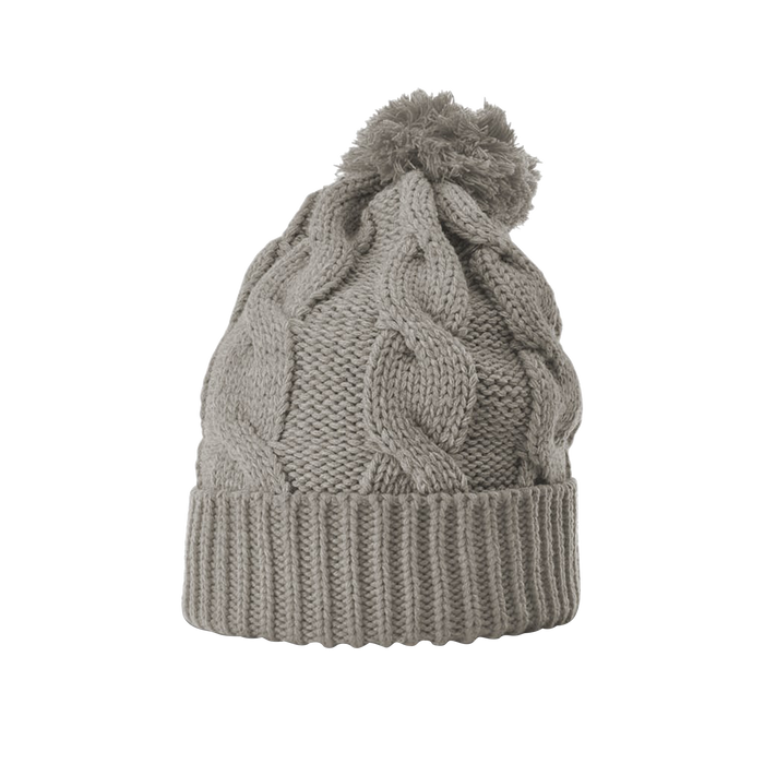 Dark Sand Cable Knit Beanie