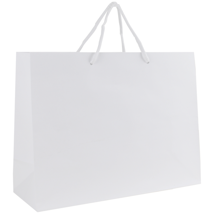 White Medium Glossy Shopper Bag