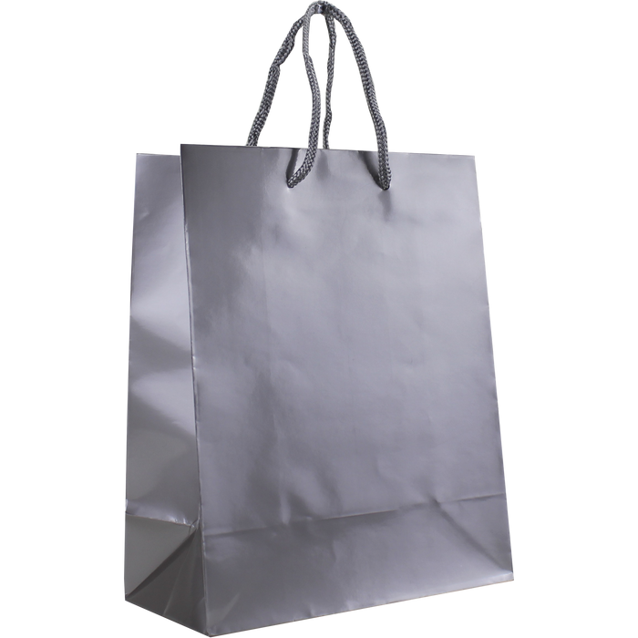 Platinum Small Glossy Shopper Bag