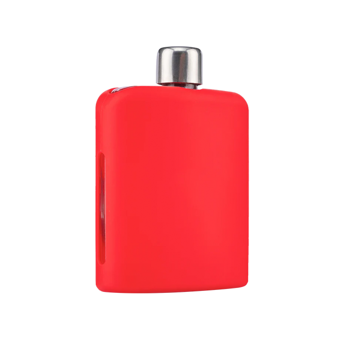 Red Glass Flask with Silicon Sleeve