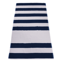 Navy Blue Horizon Striped Beach Towel Thumb