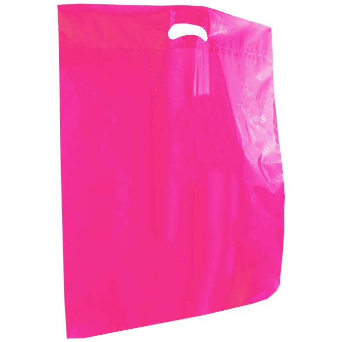 Pink Recyclable Extra Large Die Cut Plastic Bag