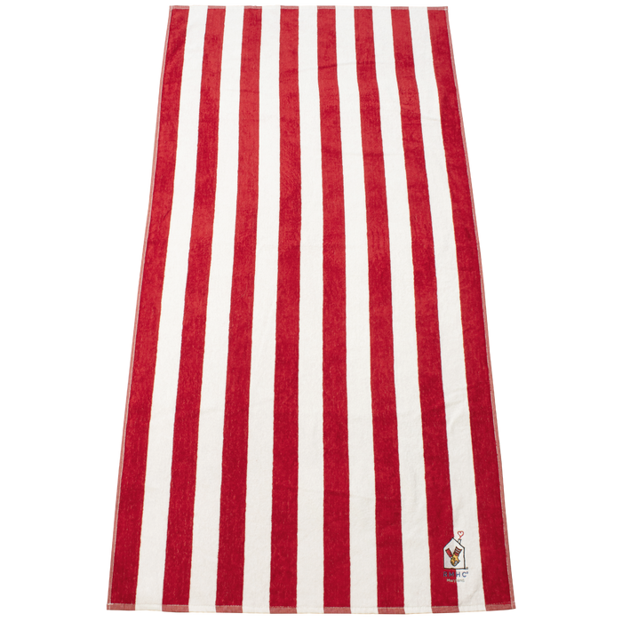 Red and white striped beach towels hot sale