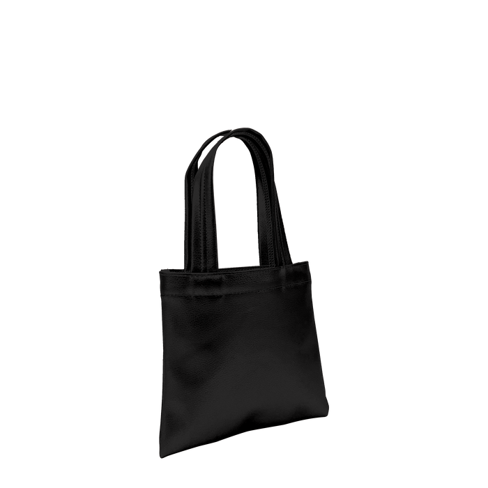 Black Small Vegan Leather Tote Bag