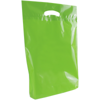 Lime Medium Eco-Friendly Die Cut Plastic Bag Thumb