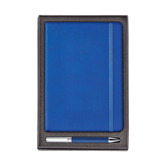 Blue Hard Cover Journal and Ballpoint Pen Gift Set