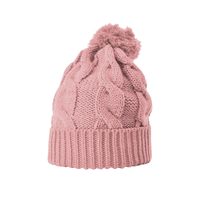 Blush Cable Knit Beanie Thumb