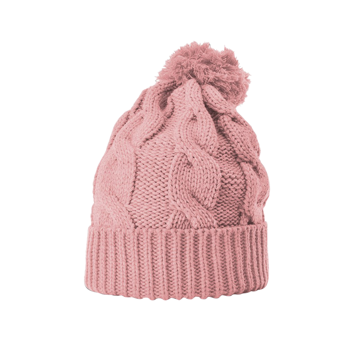 Blush Cable Knit Beanie