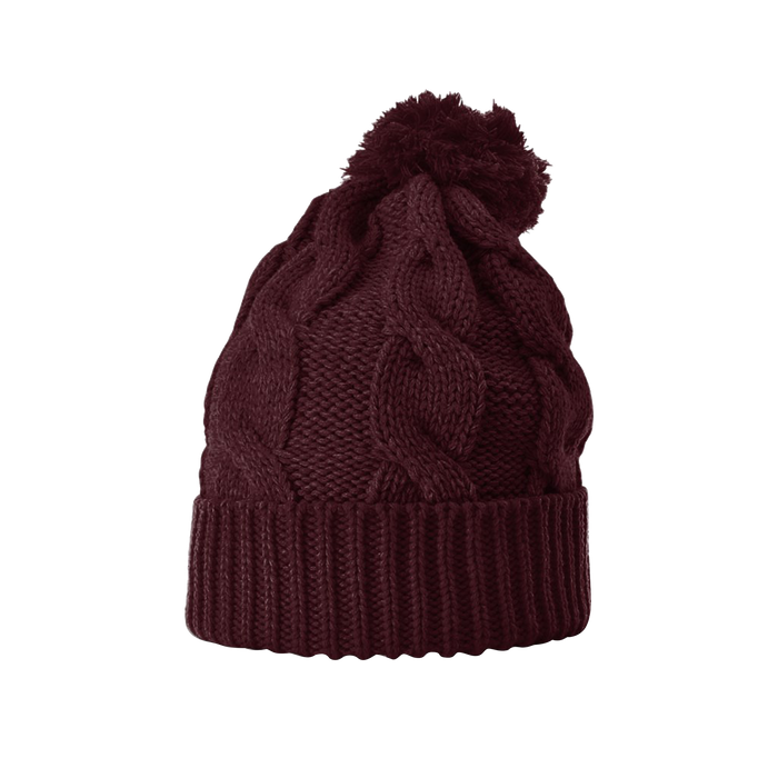 Burgundy Cable Knit Beanie