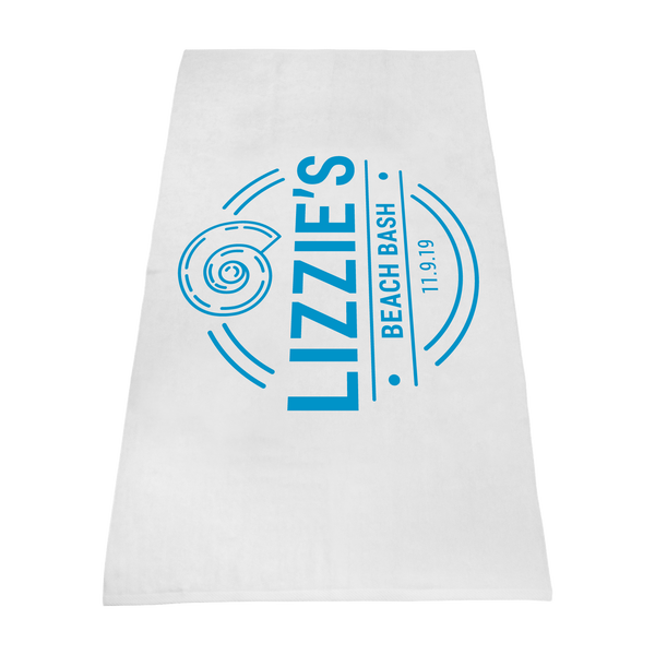 imprinted beach towels,  white beach towels, 